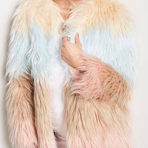 NWT Ombre Faux Fur Coat